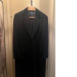 Chester Barrie Black Men's Wool Overcoat